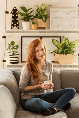 Girl drinking tea