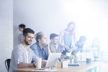 People working in office