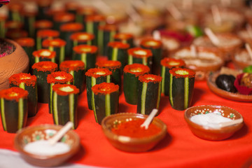 tequila in cucumber glasses