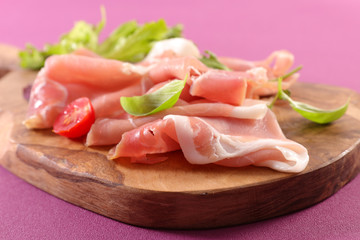 prosciutto ham and basil