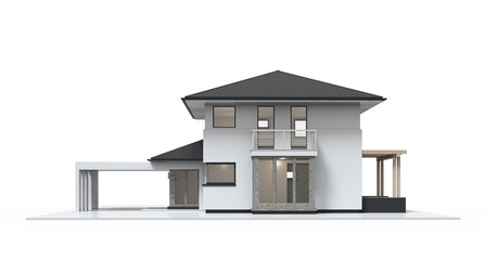 3d render of house isolated on a white background.