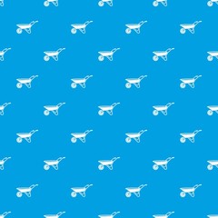 Wheelbarrow pattern vector seamless blue