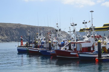 Fischerboote im Hafen Los Cristianos, Teneriffa