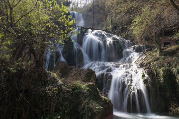 Part from waterfall cascade Krushuna Bulgaria in spring