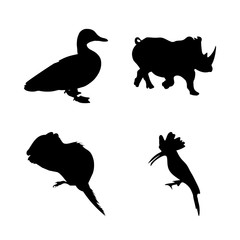 icon Animal with zoo, acorn, branch, canary and big
