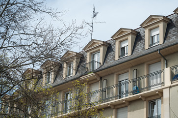 Fototapeta premium retail of luxury stoned building facade in Mulhouse - France