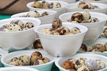 Quail eggs at street food