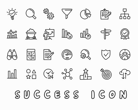 Success Hand Drawn Icon Design Illustration, Line Style Icon, Designed For App And Web