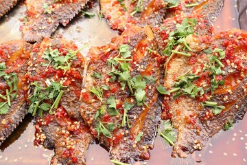 Spicy fish with chili