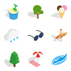 Obraz premium Leisure activity icons set, isometric style