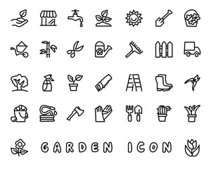 garden hand drawn icon design illustration, line style icon, designed for app and web