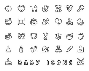 baby hand drawn icon design illustration, line style icon, designed for app and web