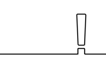 Восклицательный знак в стиле лайн арт. Векторная иллюстрация.