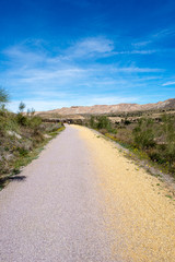 The green way of Lucainena under the blue sky in Almeria