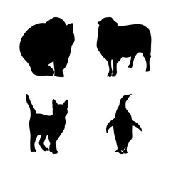 icon Animal with lamb, desing, black cat, cat and big
