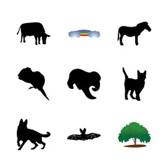 icon Animal with cartoon, horse, zebra, secury and trunk