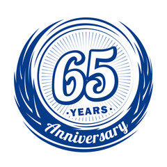 65 years anniversary. Anniversary logo design. 65 years logo.
