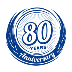 80 years anniversary. Anniversary logo design. 80 years logo.