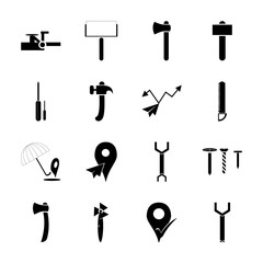 Obraz premium icon Instruments And Tools with logo, tools, repairing tools, chart and gps