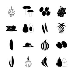 Fruits And Vegetables with cerry, ungus and fruit