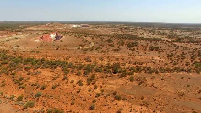 Luftaufnahme im Outback, verlassene Goldminen, Mount Magnet, Lennonville, West-Australien, Australien, Down Under