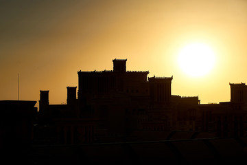 Obraz premium An Arabian style building. Sunset