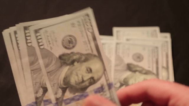 Hundred dollar bills 3 / Hundred dollar bills count one by one