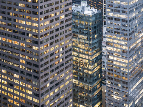 Fototapeta Elevated view of skyscraper