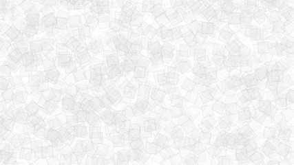 Abstract light background of translucent squares with outlines. Backdrop with randomly distributed geometric shapes in white colors.