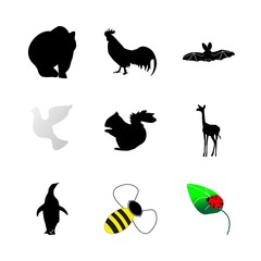 icon Animal with leaf, symbol, farm, horror and bumblebee