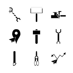 Fototapeta premium icon Instruments And Tools with isolated, dotted, fire hose, concept and big