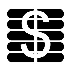 icon Currency with money, cash, deposit, axchange and bank