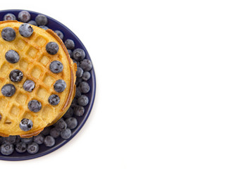 Stack of Classic Waffles with Blueberries