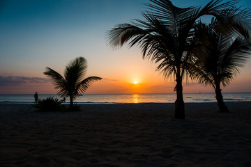 Obraz na płótnie Canvas Sonnenuntergang in der Karibik auf der Jamaika