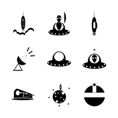 icon Cosmos with space, astronomy, satellite, astro and astrology