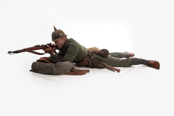 Actor in the form of a German infantryman from the times of the First World War