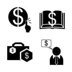 icon Currency with cashier, banking, business payment, credit and cash