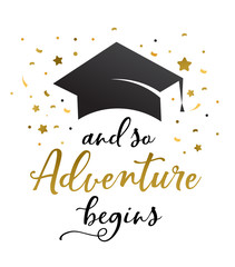 Graduation party invitations, posters, greeting card, banner