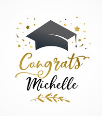 Graduation party invitations, posters, greeting card, banner