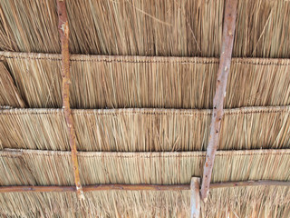 Close up straw background. Texture of thatch roof