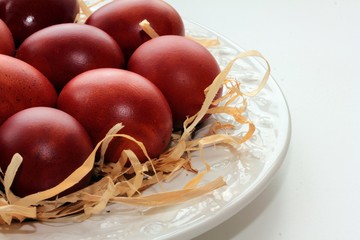 chicken eggs on the plate