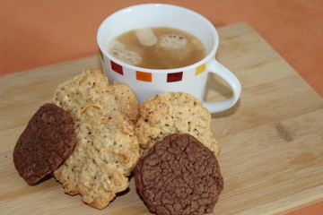 Home made cookies and a cup of coffee