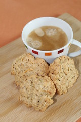 Home made cookies and a cup of coffee
