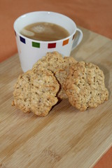 Home made cookies and a cup of coffee