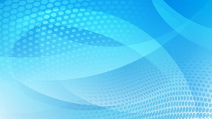 Naklejka premium Abstract background of curved lines, curves and halftone dots in light blue colors