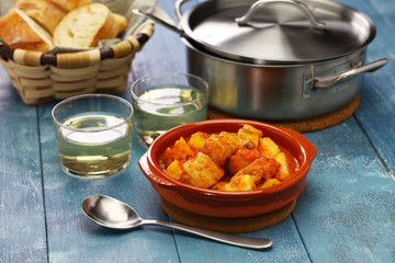 marmitako, tuna and potatoes stew, spanish basque cuisine