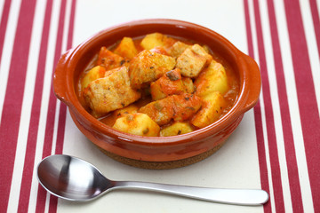 marmitako, tuna and potatoes stew, spanish basque cuisine