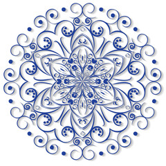 Ornamental round lace. Vector illustration