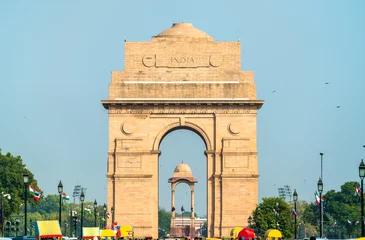 Gordijnen The India Gate, a war memorial in New Delhi, India © Leonid Andronov
