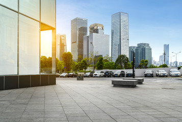 Empty floors and modern urban buildings in Chongqing, China
